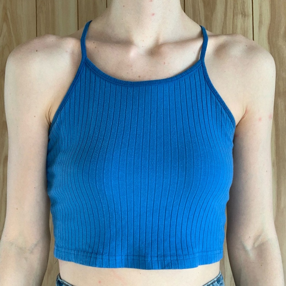 Bundle Blue & Orange Ribbed Crop Tops - Picture 2 of 16